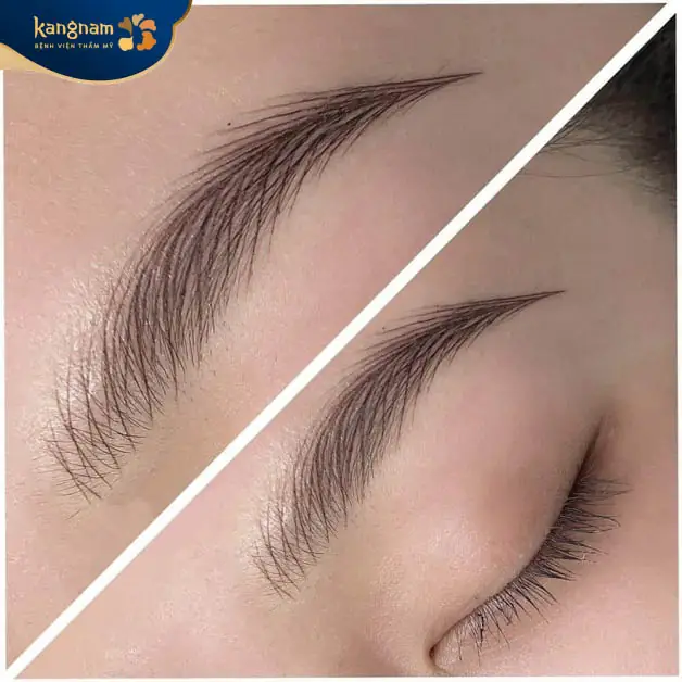 Lông mày sắc nét tự nhiên sau điêu khắc