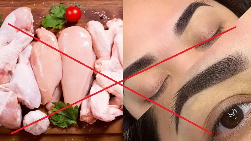 Phun mày nên tránh ăn thịt gà để không ảnh hưởng đến vết thương