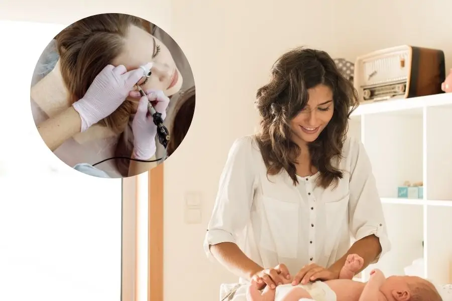 Mẹ sau sinh có thể phun mày khi cơ thể ổn định