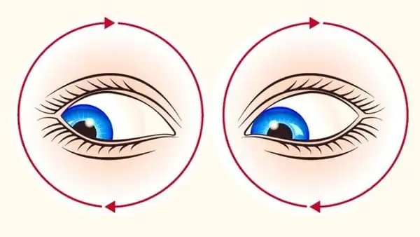 Thực hiện động tác đảo mắt liên tục