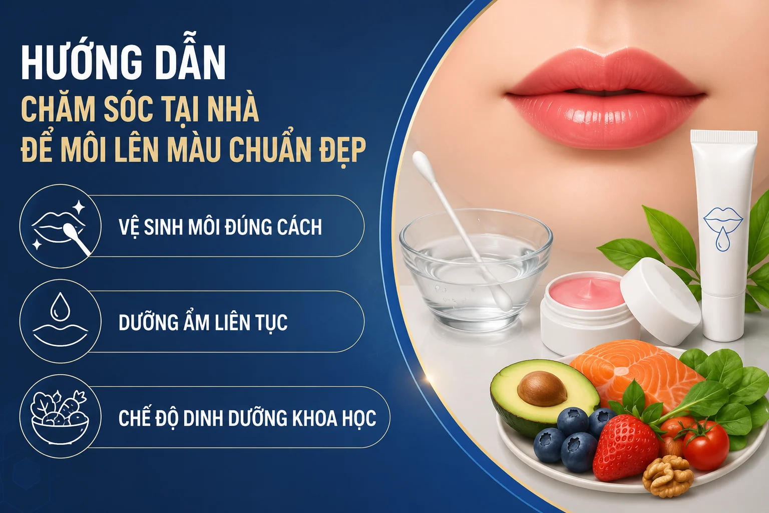 ảnh mô tả Hướng dẫn chăm sóc tại nhà để môi lên màu chuẩn đẹp
