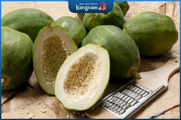 Đu đủ xanh hỗ trợ khử thâm sẹo do mụn để lại