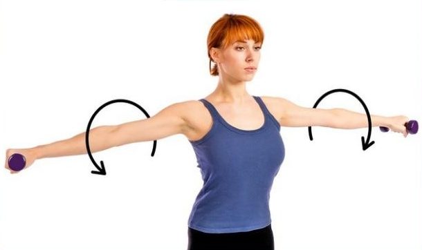 Cách tăng vòng 1- Tập bằng tạ nhỏ (1-3kg) ở 2 bàn tay để có thêm hiệu quả.