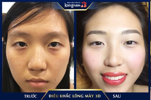 điêu khắc chân mày kangnam điêu khắc chân mày đau không