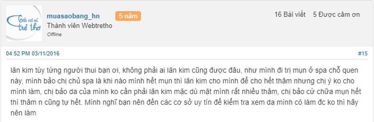 phương pháp lăn kim trị mụn