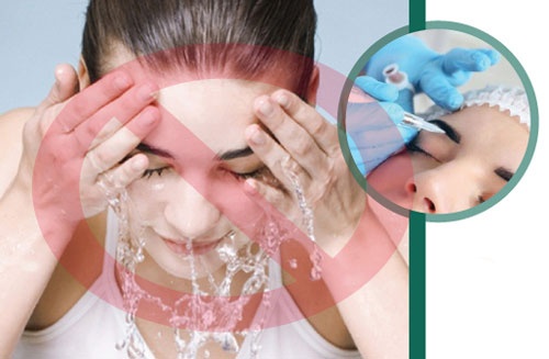 Tuyệt đối không rửa trực tiếp nước lên toàn bộ khuôn mặt tránh dính nước vào lông mày sau điêu khắc sau khi điêu khắc lông mày cần kiêng gì