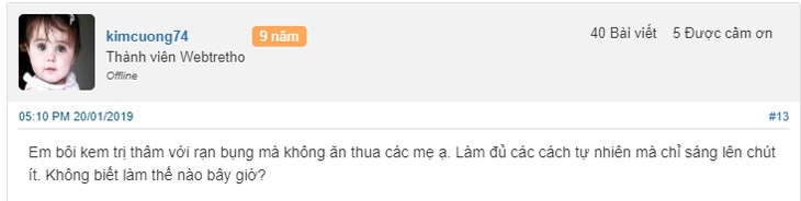 cách trị thâm vùng bụng sau sinh 