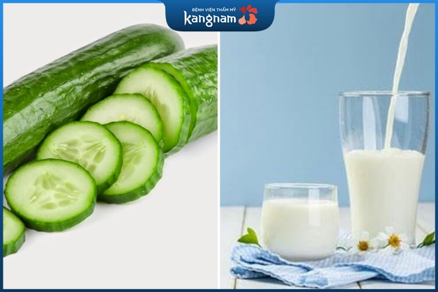 Dưa leo và sữa tươi dưỡng da nách sáng màu