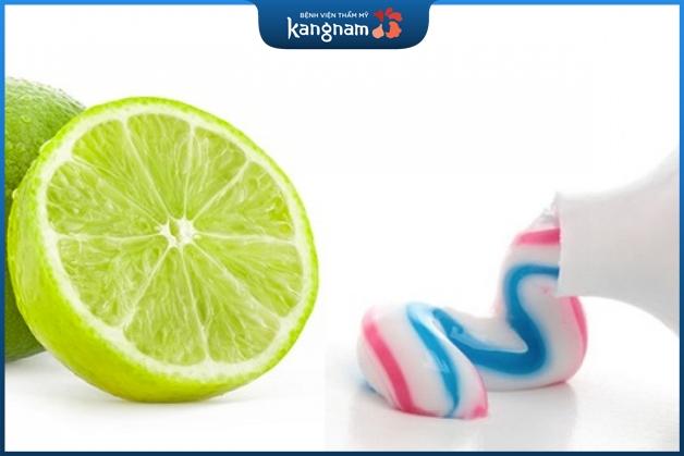 Kem đánh răng và chanh khử thâm nách