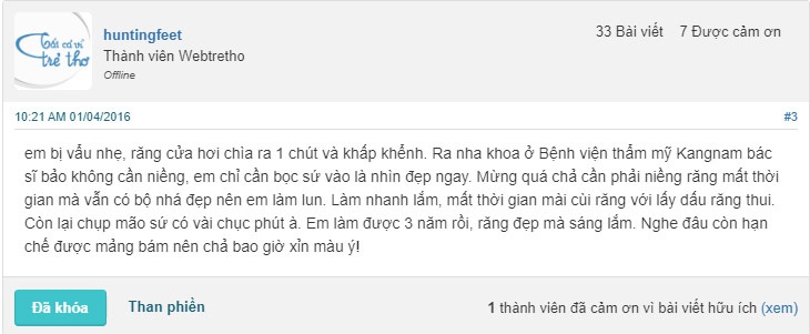 Review đánh giá hiệu quả bọc răng sứ cho răng cửa bị hô vẩu tại Kangnam có nên bọc răng sứ cho răng hô