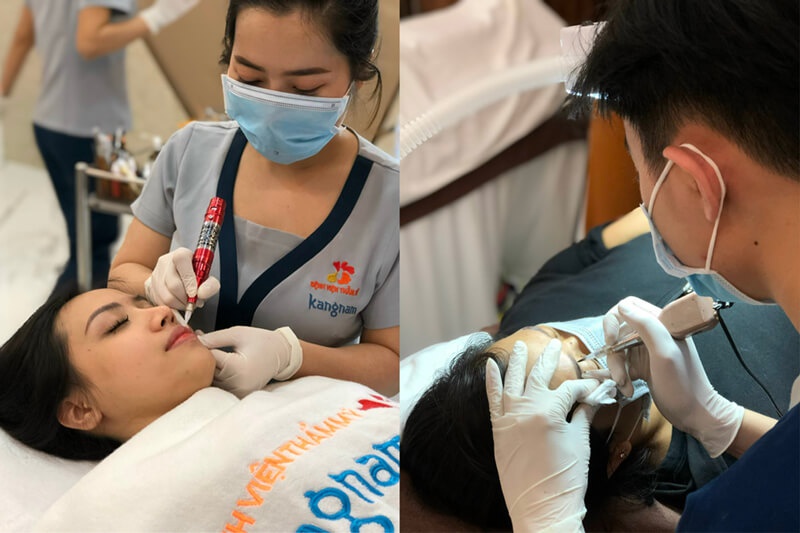 Những kỹ thuật viên có chuyên môn sẽ giúp khách hàng sở hữu được dáng mày, môi đẹp và an toàn