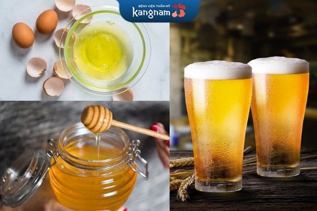 Combo bia + mật ong + trứng gà làm sáng da
