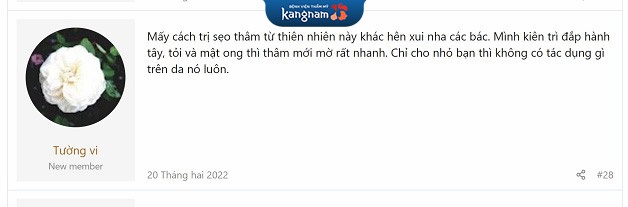 Bạn Tường Vi chia sẻ trên diễn đàn làm đẹp