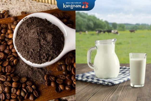 Làm trắng bằng cà phê và sữa tươi