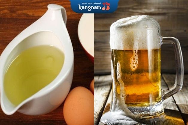 Làm sáng da bằng trứng gà cùng bia