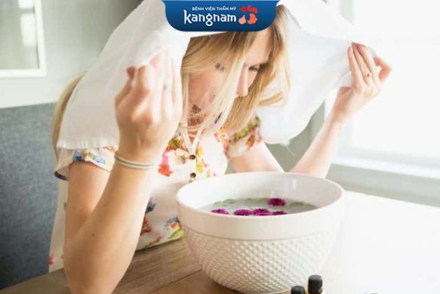 Xông hơi mặt trị mụn tại nhà