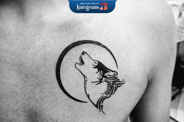 Hình xăm sói ở ngực thể hiện sức mạnh