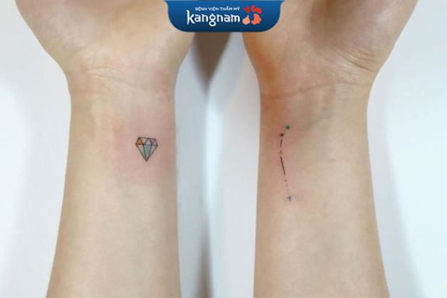 Xăm hình kim cương ở cổ tay cho nữ giới