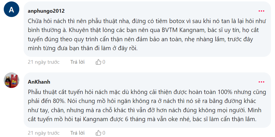 review cắt tuyến mồ hôi