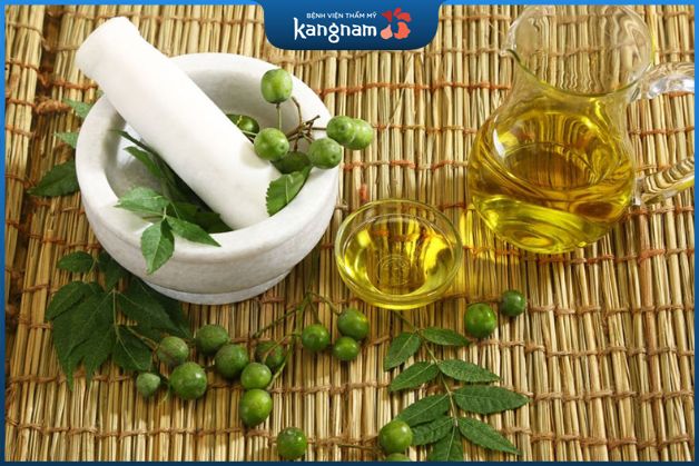 Cách điều trị mụn nhọt ở mặt bằng dầu neem