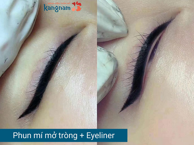 Kết hợp phun mí và eyeliner cho đôi mắt có chiều sâu