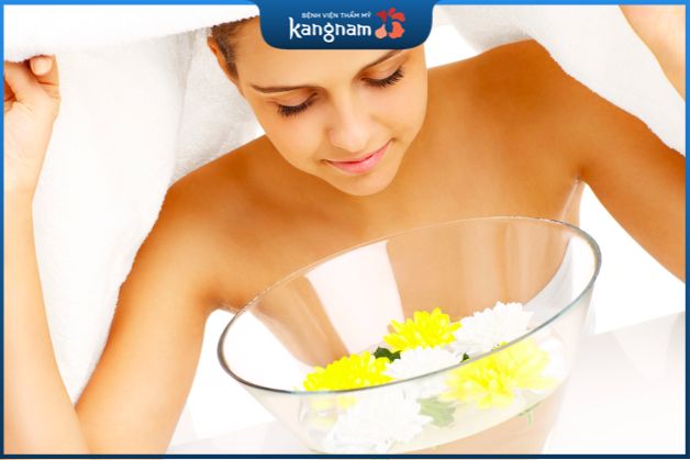 cách xông mặt trị mụn ẩn