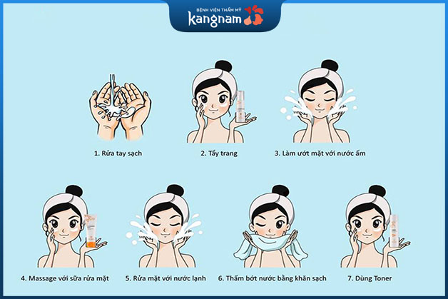 Thực hiện vệ sinh da mặt đúng cách để mụn không tái phát