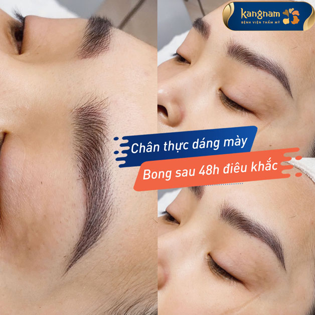 Dáng mày chân thực, tự nhiên, bong sau 48h điêu khắc