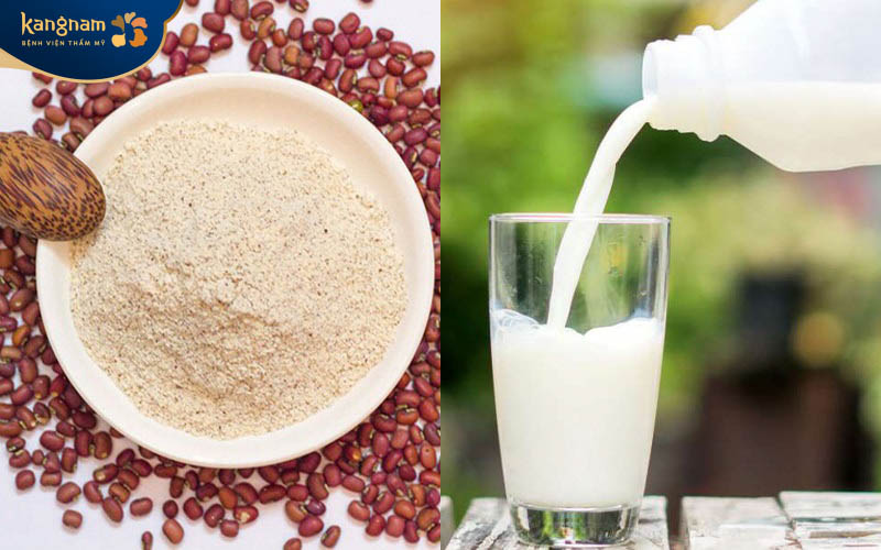 Bột đậu đỏ sữa tươi cũng là một trong những cách tắm trắng hiệu quả