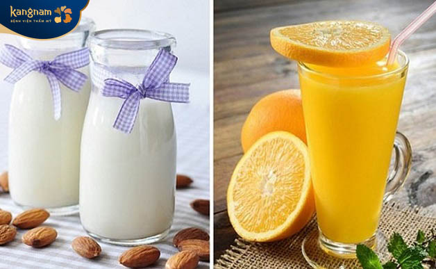 Trị nám gò má bằng cam và sữa tươi