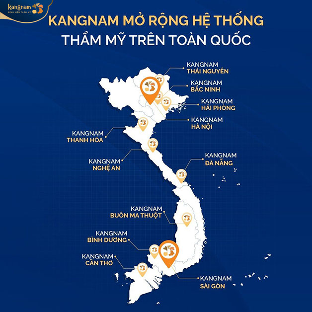 Đến may, hệ thống thẩm mỹ Kangnam đã có mặt trên toàn quốc 