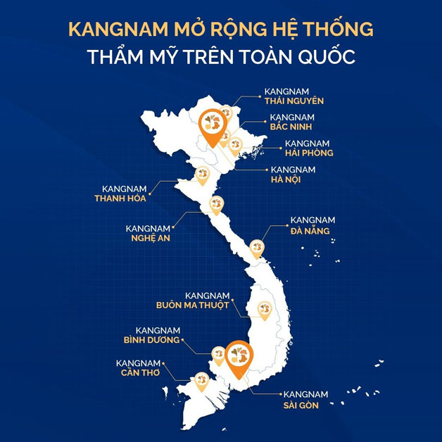 Hệ thống chi nhánh của Kangnam trải dải cả nước