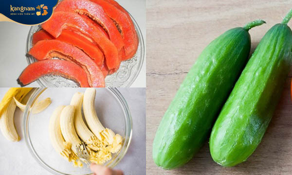 Công thức trị tàn nhang với dưa chuột, chuối, đu đủ