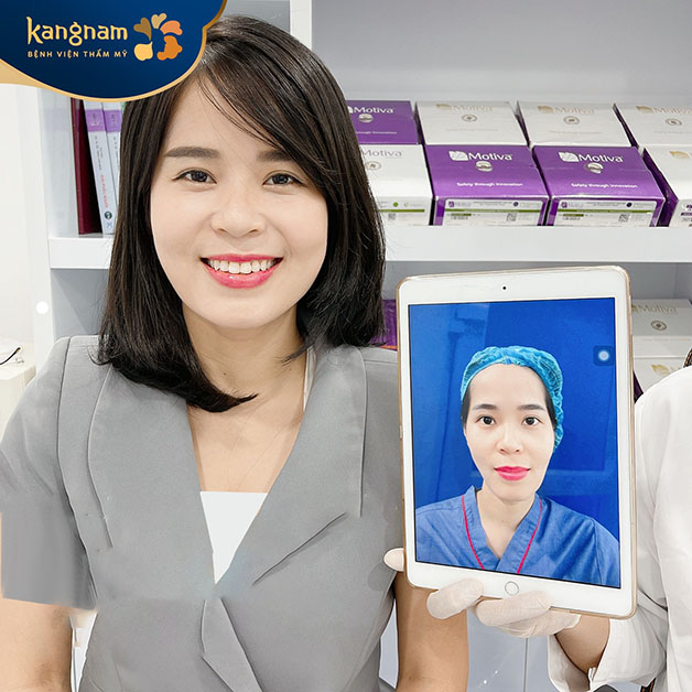 Cận cảnh khuôn mặt cân đối với các đường nét hài hòa