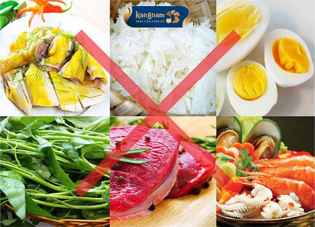 Hạn chế ăn những món có trong danh sách cần kiêng để vùng mày không bị mưng mủ, lâu lành