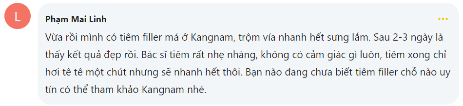 đánh giá chân thực từ khách hàng sử dụng dịch vụ tại Kangnam