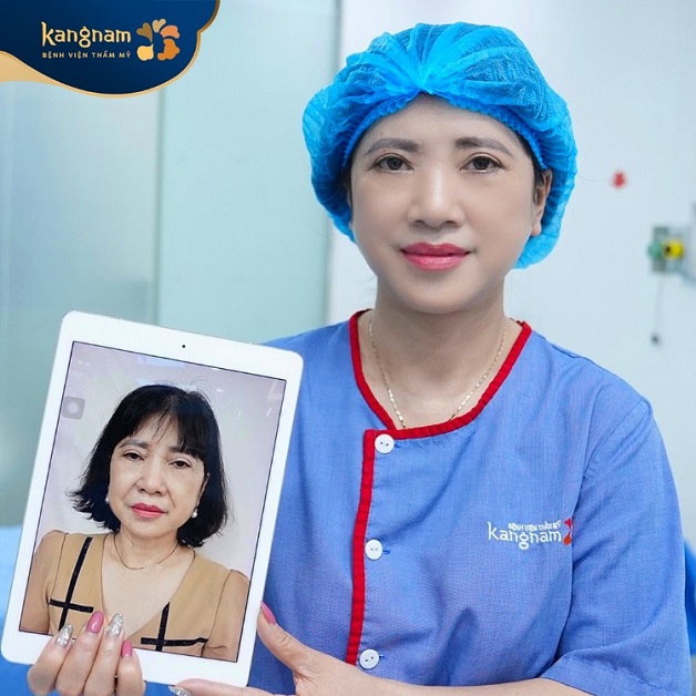 Sau căng da, da mặt của khách hàng trở nên căng bóng như được trẻ ra 10 tuổi