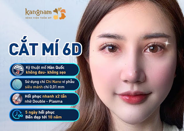 Cắt mí 6D kỹ thuật Hàn Quốc, hồi phục nhanh chóng