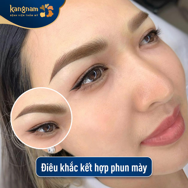 Điêu khắc lông mày kết hợp phun mày để có dáng mày tự nhiên