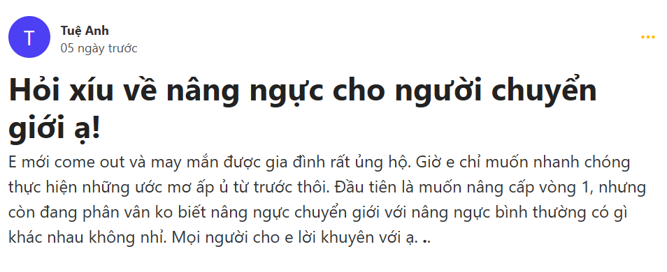 Tuệ Anh thắc mắc về vấn đề người chuyển giới nâng ngực có gì khác