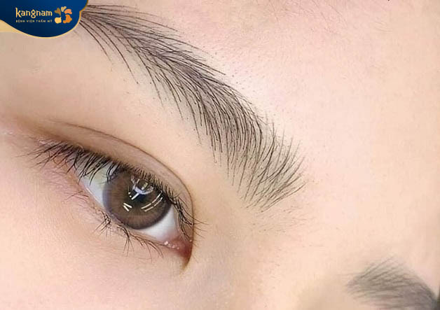 Thêu mày siêu vi điểm sử dụng kim thêu