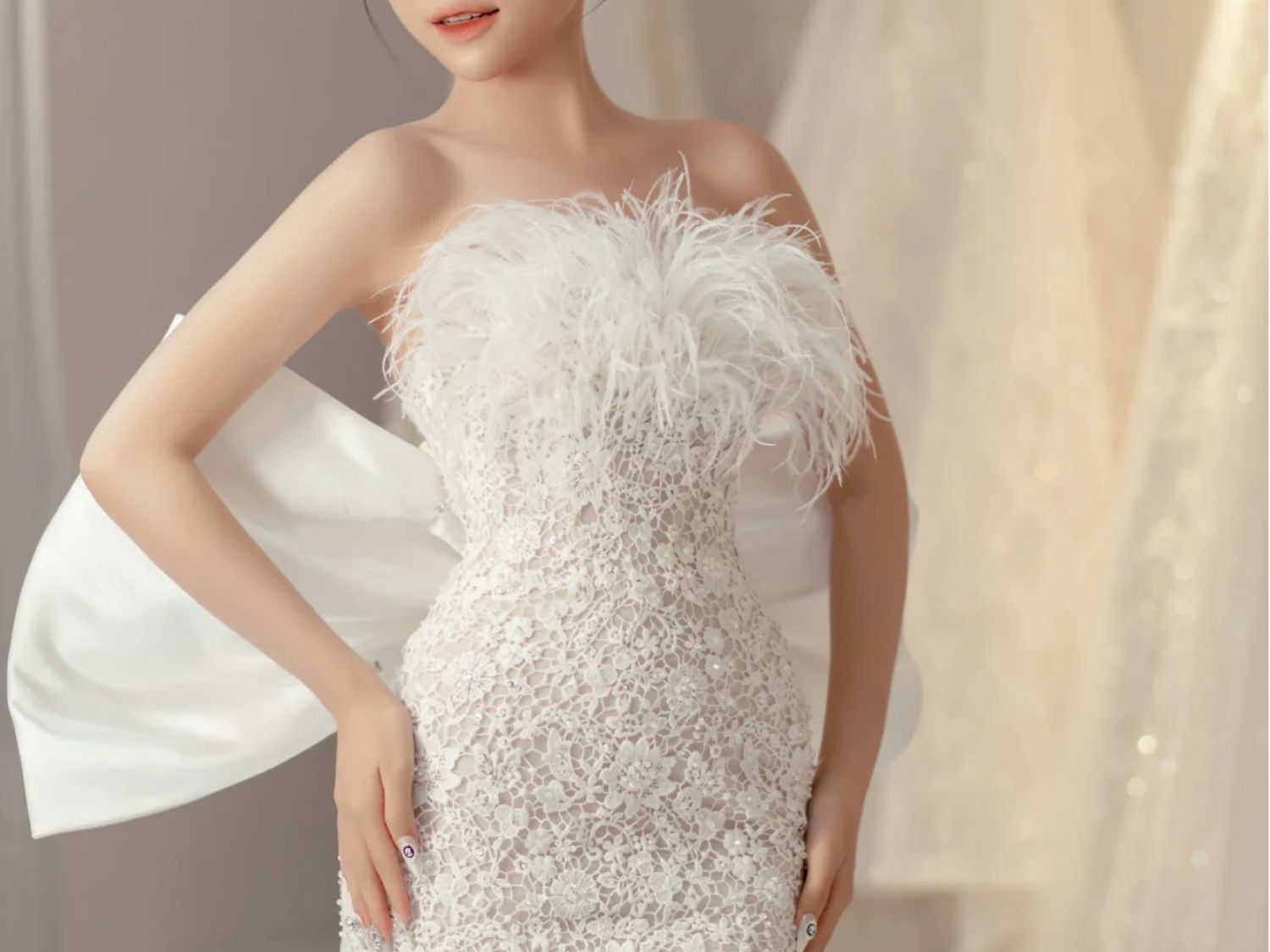 Đầm cưới đuôi cá cúp ngực