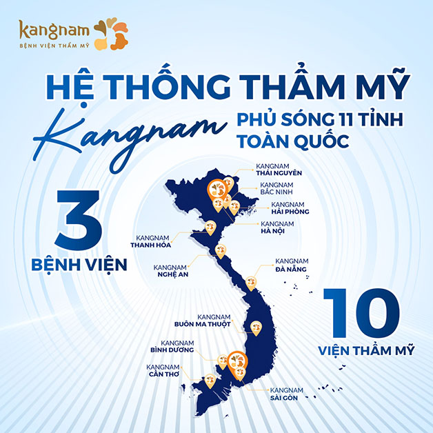 Hệ thống Thẩm mỹ Kangnam phủ sóng toàn quốc