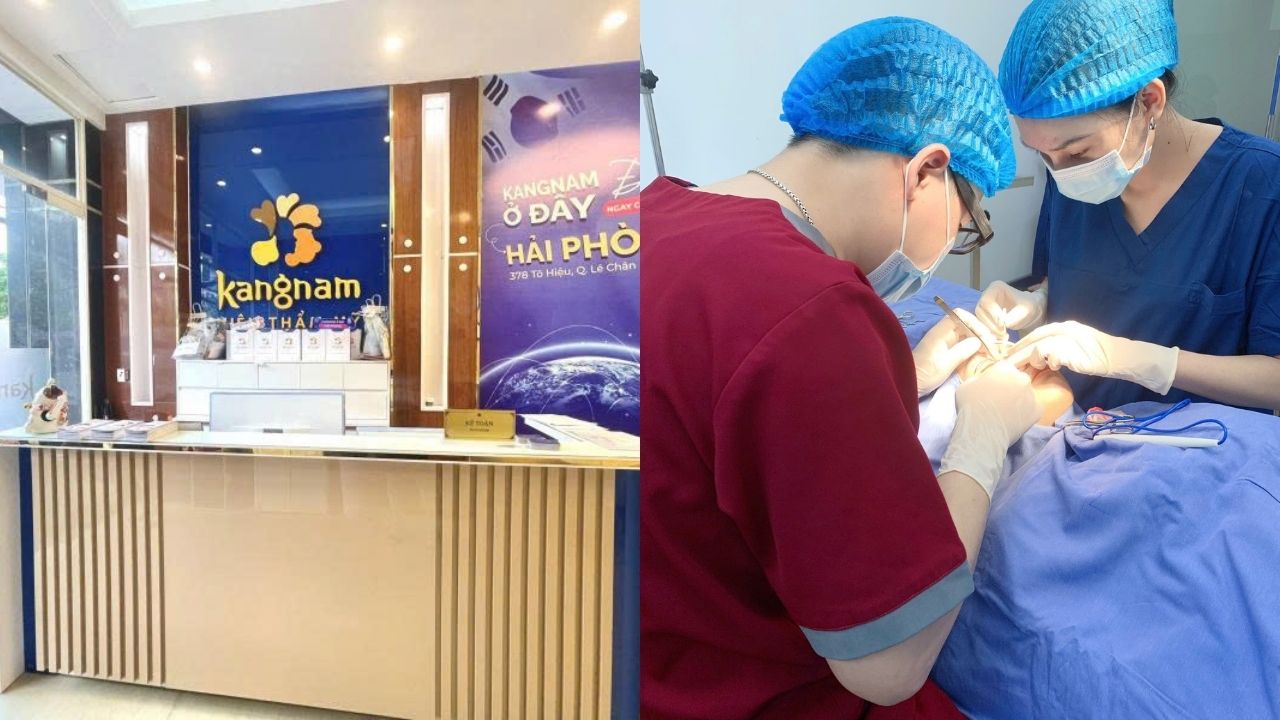 Mặt tiền Viện thẩm mỹ Kangnam Hải Phòng tại 378 Tô Hiệu, P. Trần Nguyên Hãn