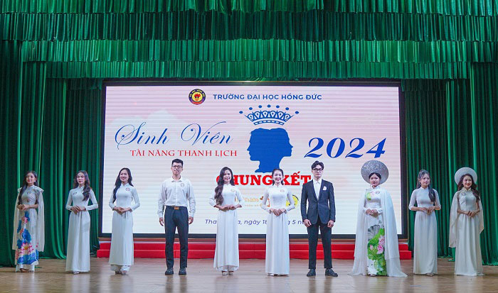 Top 10 thí sinh xuất sắc nhất của cuộc thi Sinh viên Tài Năng - Thanh Lịch (Ảnh: nguồn ĐH Hồng Đức)