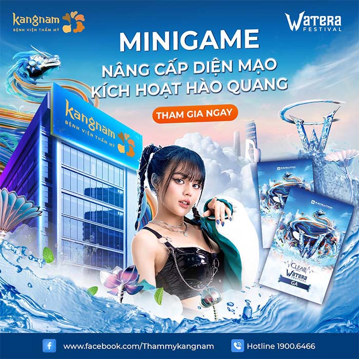 Tham gia ngay mini game của Kangnam để nhận vé tham gia Watera miễn phí