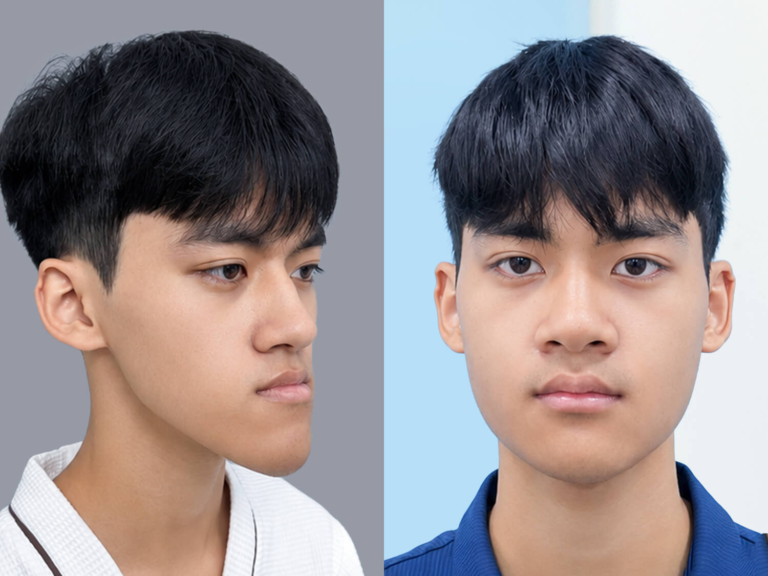 Khách hàng Đình Quyết trước và sau chỉnh hàm móm tại Kangnam