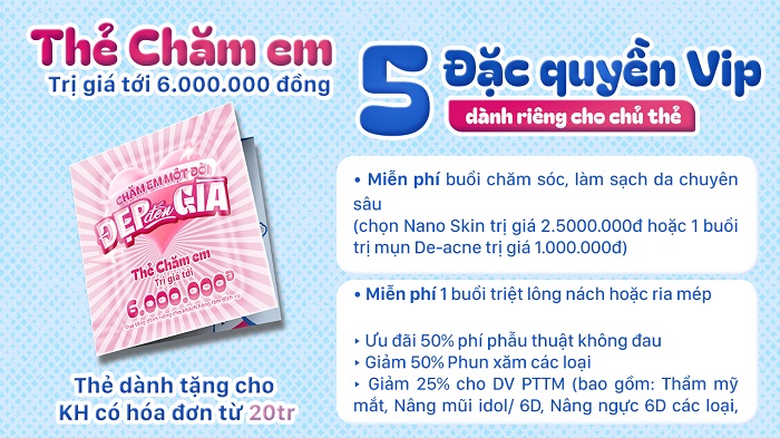 Lưu ý: Mỗi khách hàng được phép mua nhiều thẻ nhưng chỉ được sử dụng 1 thẻ/ 1 đầu khách.