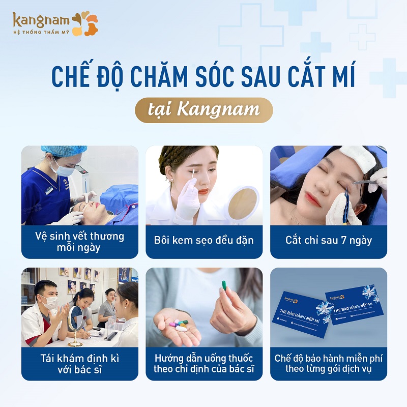 Kangnam cung cấp cách chăm sóc sau cắt mí đúng cách để giúp khách hàng nhanh phục hồi