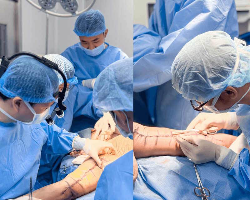 Các bác sĩ thao tác tỉ mỉ từng thao tác